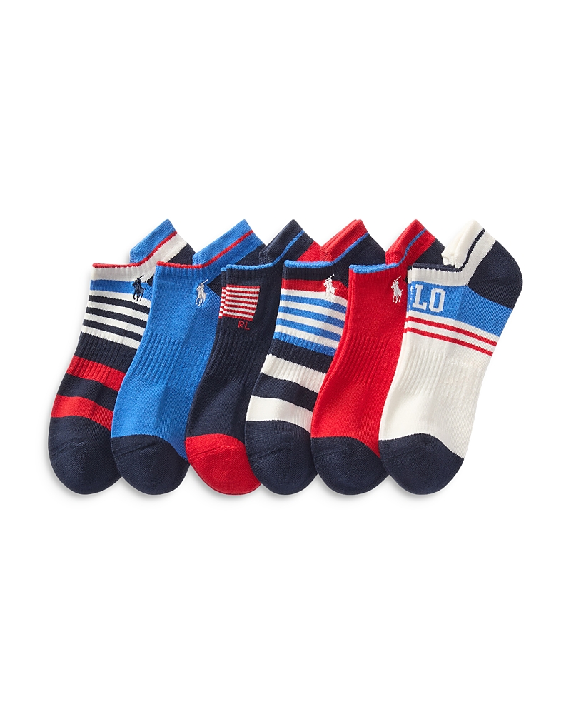 Polo Ralph Lauren Men's Usa Low Cut Tab Socks, Pack Of 6 In Navy