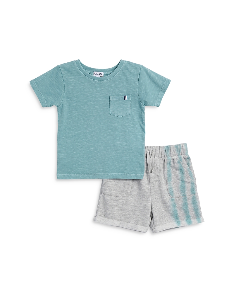 Splendid Boys' Ripple Wave Tee & Shorts Set - Little Kid In Aqua Sky