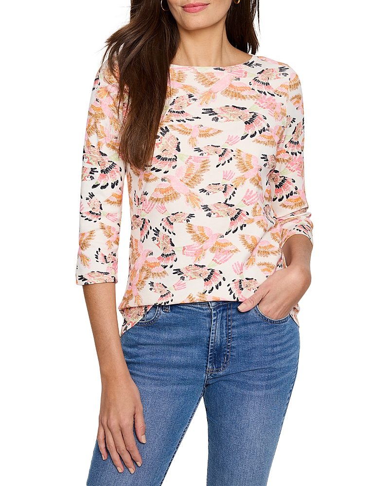 Shop Nzt By Nic+zoe In Flight Boat Neck Top In Pink Multi