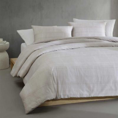 Textural Rib Cotton Sateen 3 Piece Comforter Set, Queen