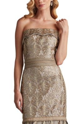 Abey Tiered Sequin Embroidered Gown