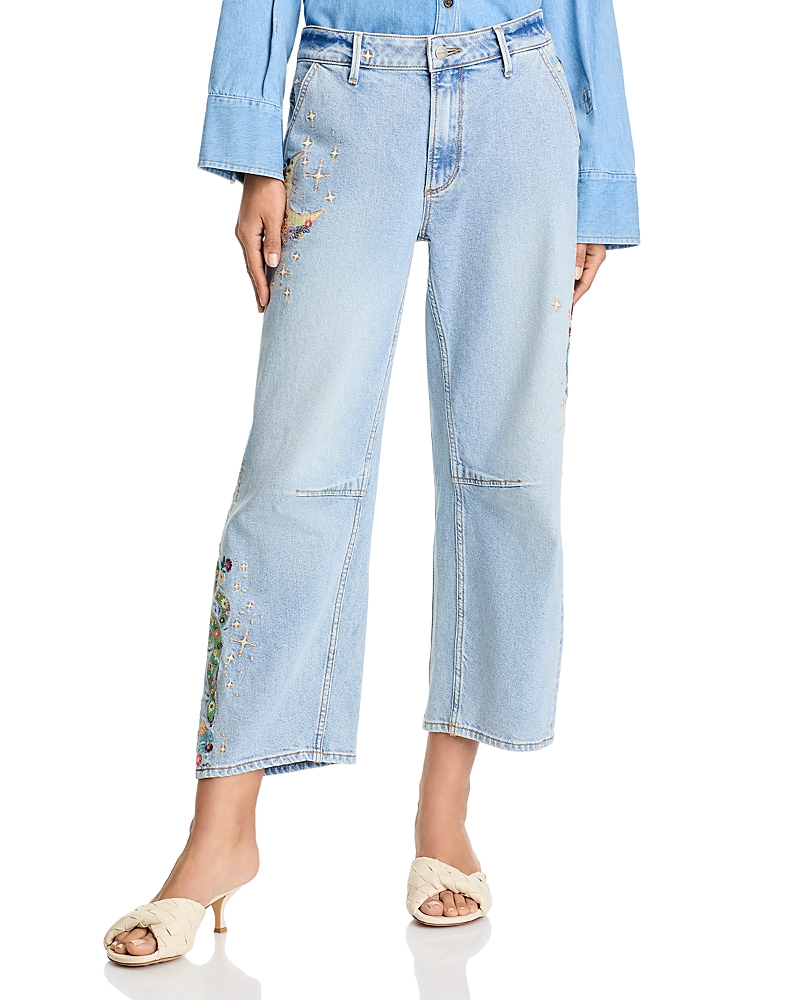 Driftwood Barbara X Hallucination High Rise Cropped Wide Leg Jeans In Light Wash In Light Wash