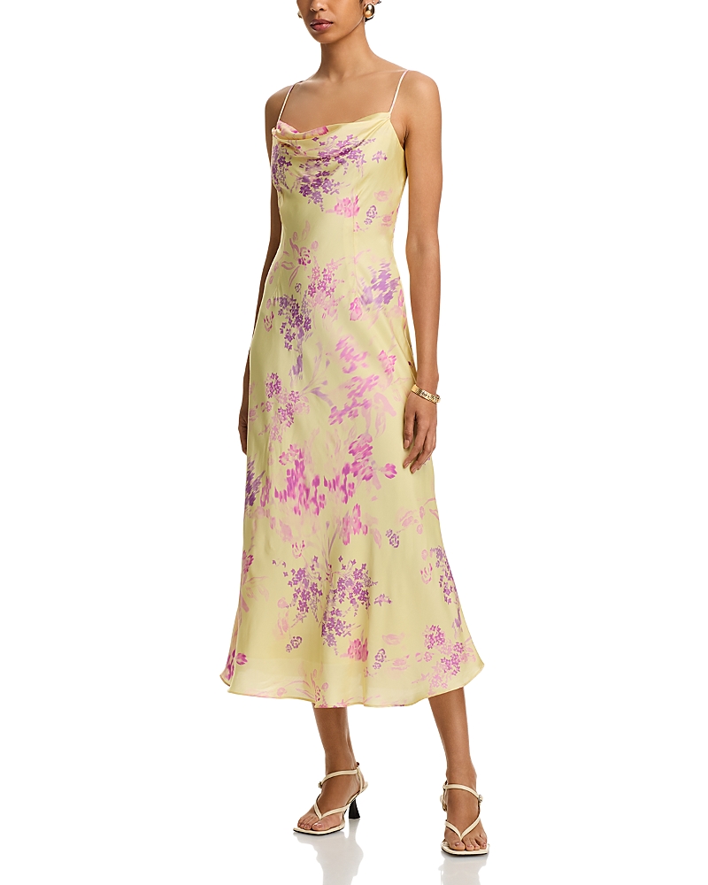 French Connection Elyria Oona Yellow Satin Maxi Dress French Connection Elyria Oona Yellow Satin Maxi Dress