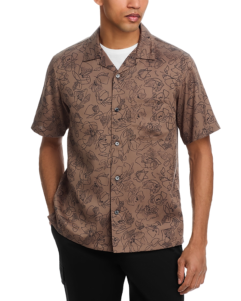 Theory Noll Floral Print Camp Shirt