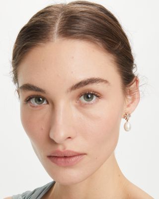 Moondance Pearl and Pav&eacute; Drop Earrings