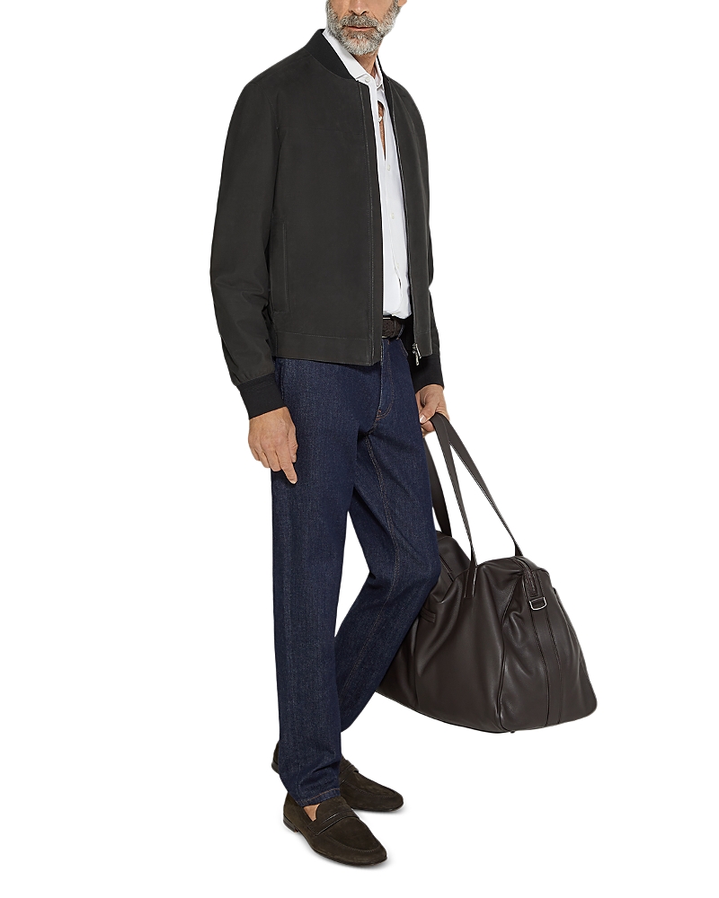 Shop Zegna Secondskin Bomber Jacket In Black