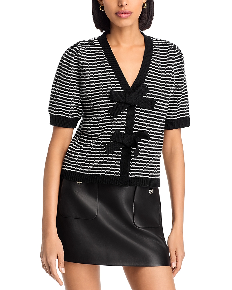 AQUA STRIPED BOW SWEATER - EXCLUSIVE