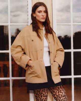 Leather Collar Cotton Coat