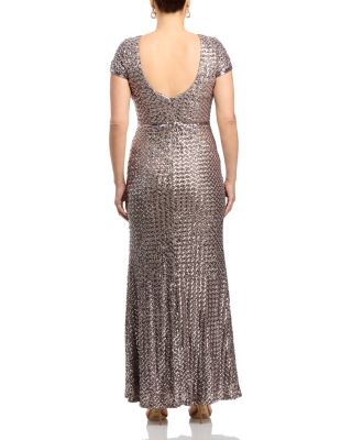Belted Sequin Gown - Exclusive