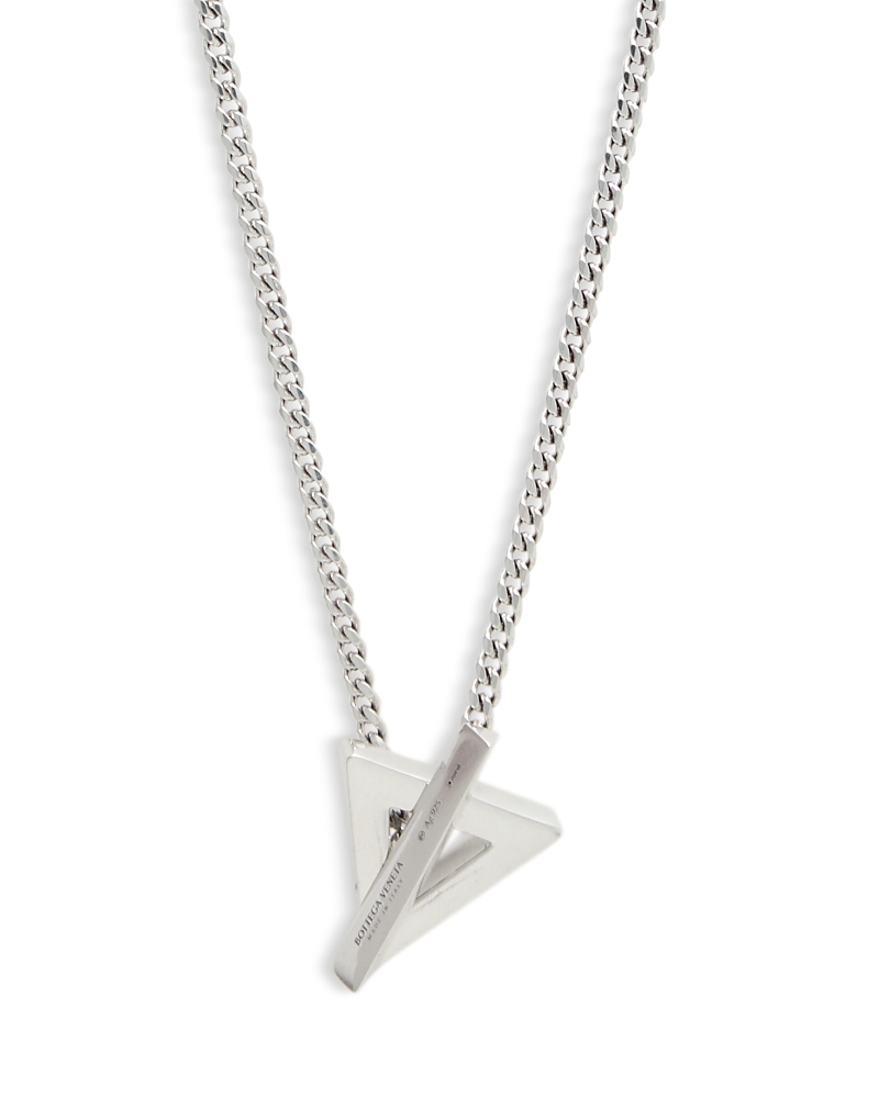 Bottega Veneta Triangle Necklace, 22.5 In Argento