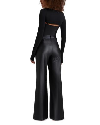 Matte Metallic Wide Leg Trousers