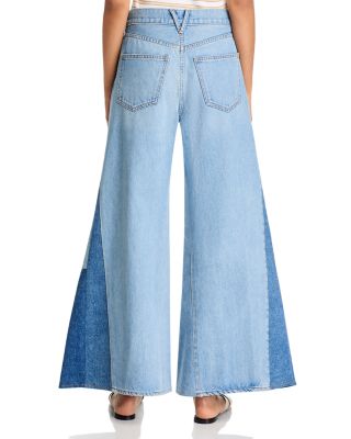 Vicki Pieced Wide Leg Jeans in Wanderer Undone