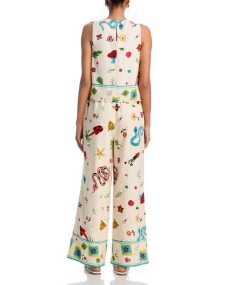 Border Mixed Print Sleeveless Tank Top - Exclusive 