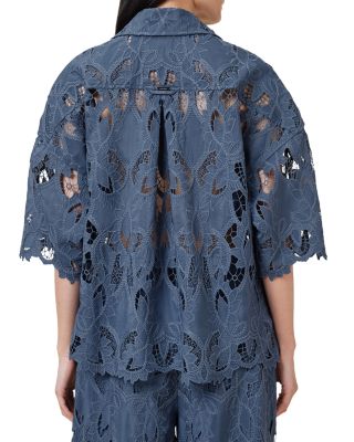 Charli Embroidered Shirt & Lace Wide Leg Pants