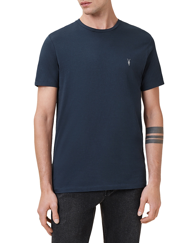 Allsaints Brace Tonic Slim Fit Cotton T-shirt In Navy Blue