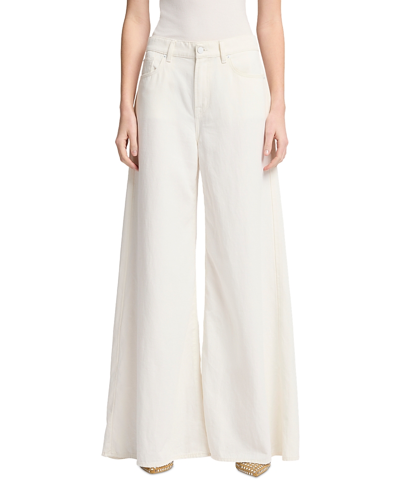 7 For All Mankind Willow Wide Leg Linen Blend Jeans In Linen Ostuni
