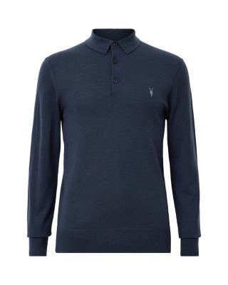 Mode Regular Fit Merino Wool Long Sleeve Polo Sweater