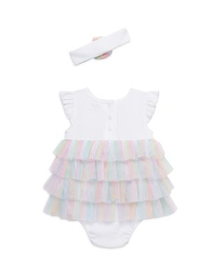 Girls' Rainbow Tulle Bodysuit & Headband Set - Baby