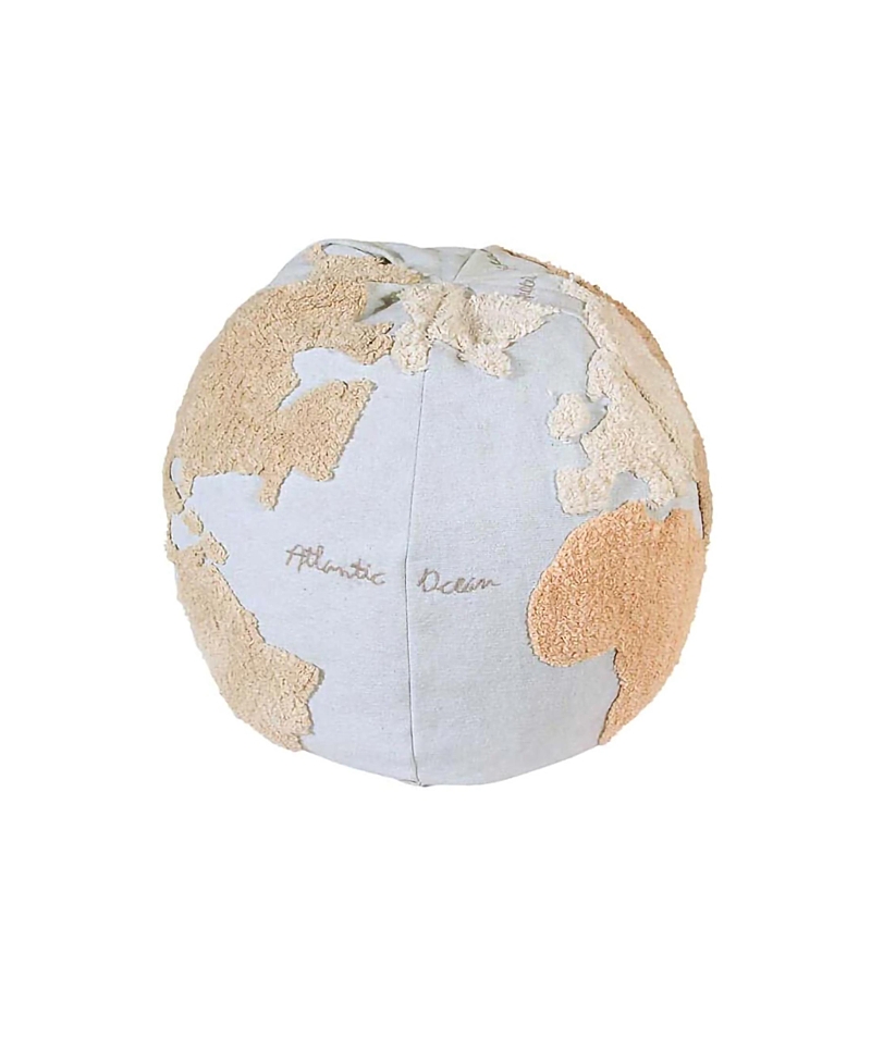 Lorena Canals World Map Pouf Blue In Multicolor
