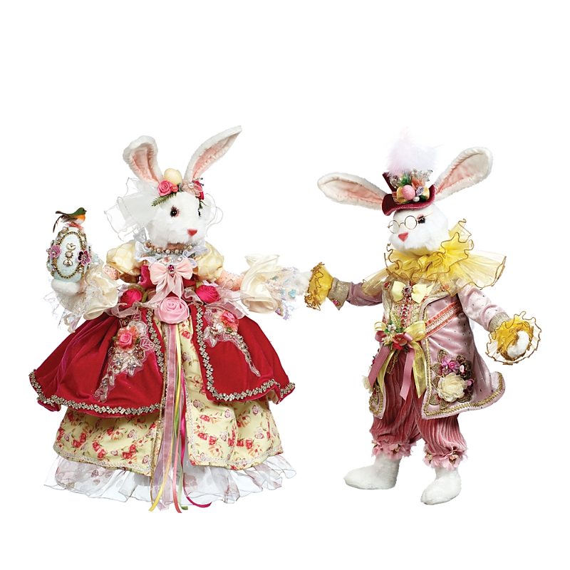 Mark Roberts Mr. & Mrs. Cotton Tail Rabbits, Set Of 2