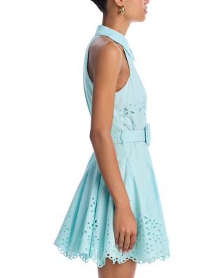 Eyelet Buckle Belt Mini Dress