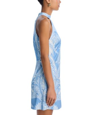 Printed Halter Mini Dress - Exclusive 