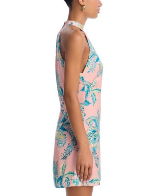 Printed Halter Mini Dress - Exclusive 