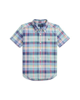 Ralph Lauren - Boys' Plaid Cotton Oxford Short Sleeve Shirt - Little Kid
