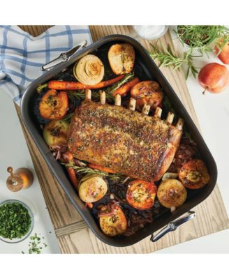 Provisions 16.5-Inch Clad Stainless Steel Nonstick Roaster with Rack, Large