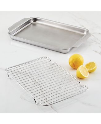OvenBond&amp;reg; 9&amp;quot; x 12&amp;quot; Tri-ply Clad Stainless Steel Quarter Sheet Pan with Rack