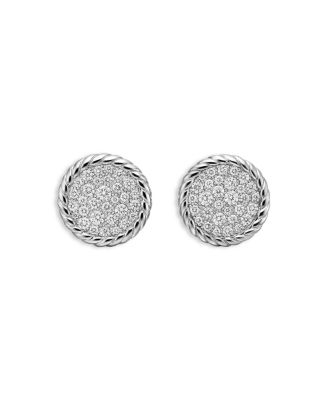 Sterling Silver DY Elements&reg; Diamond Cluster Stud Earrings