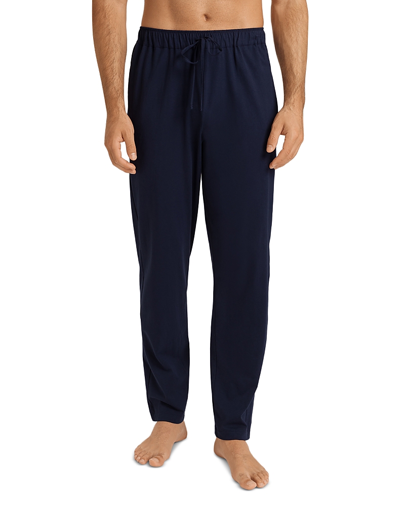 Hanro Night And Day Cotton Drawstring Pants In Deep Navy