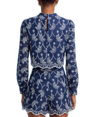 Eyelet Long Sleeve Crop Top & Eyelet Shorts - Exclusive