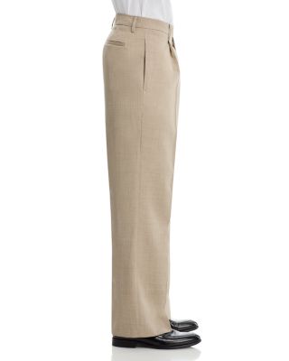 Regular Fit Wide Leg Wool Pants