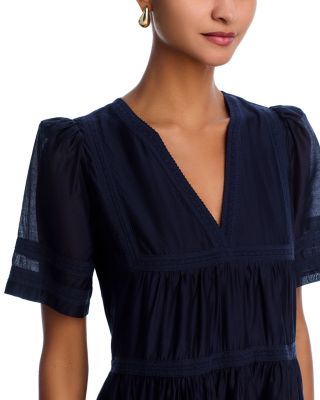 Lace Voile Short Sleeve Dress - Exclusive