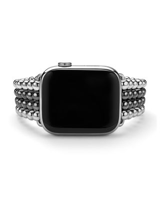 Stainless Steel & Black Ceramic Smart Caviar Watch Band for Apple Watch&reg;