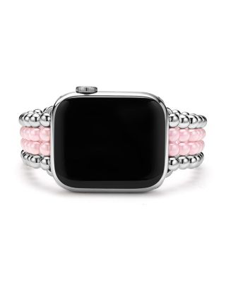 Stainless Steel & Pink Ceramic Smart Caviar Watch Band for Apple Watch&reg;