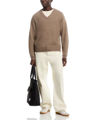 Baggy Fit Jeans in Off White Grind