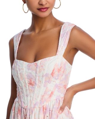 Eyelet Bustier Midi Dress - Exclusive