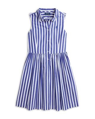 Girls' Striped Cotton Poplin Shirt Dress - Little Kid, Big Kid