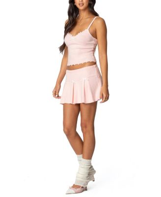 Easter Pleated Knit Mini Skirt