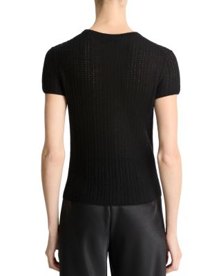 Waffle Knit Short Sleeve Sweater