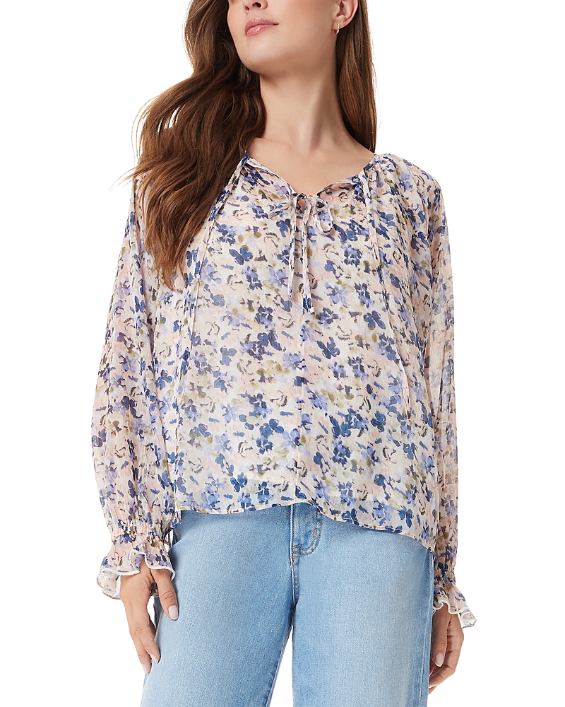 Sam Edelman Kelsie Floral Print Top In Navy Petal