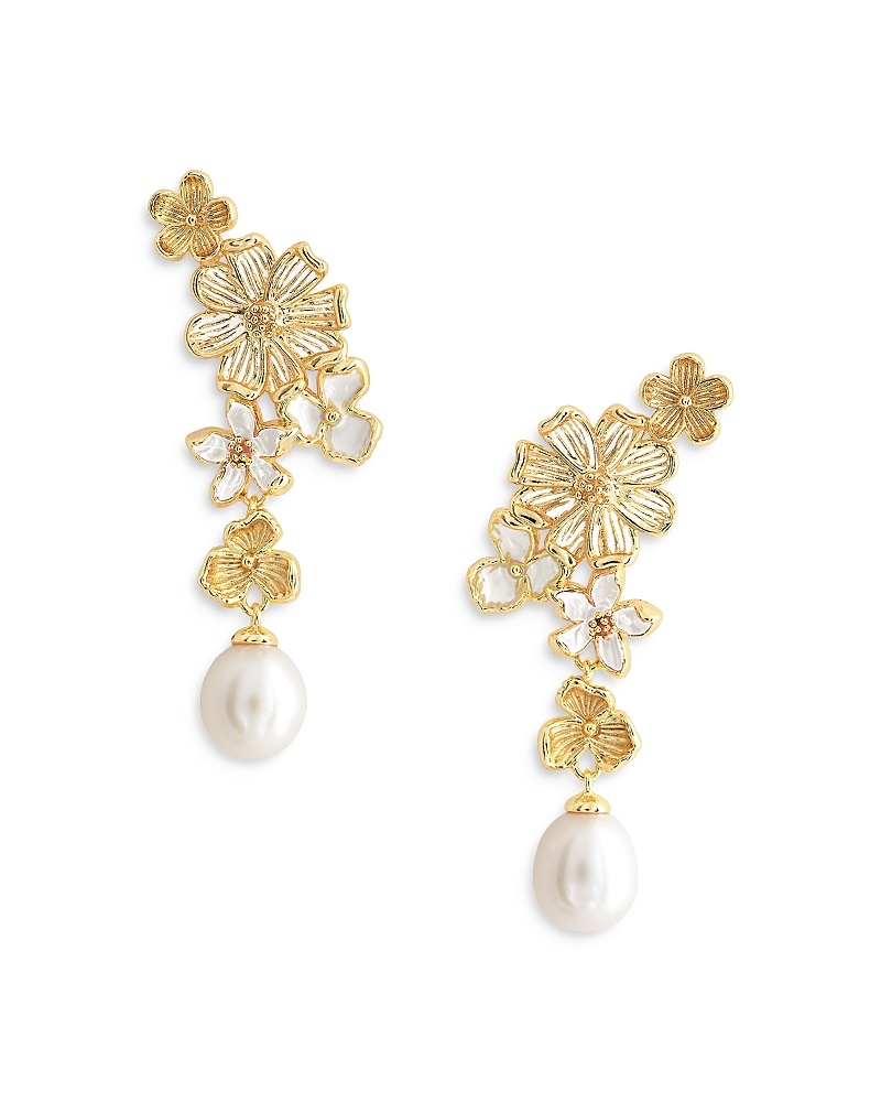 Anabel Aram Bloom Cultured Freshwater Pearl Drop Earrings in 18K Gold Plated - Exclusive