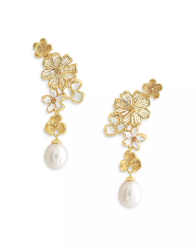 Anabel Aram Bloom Cultured Freshwater Pearl Drop Earrings in 18K Gold Plated - Exclusive
