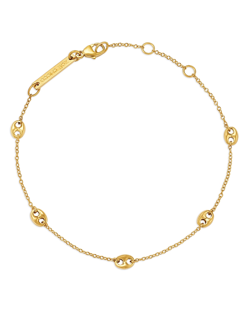 Zoë Chicco 14k Gold 5-station Puffed Mariner Link Bracelet In Gold