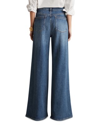 Petite Heather Mid Rise Wide Leg Jeans 