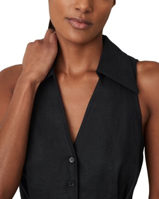 【海外限定】REISSプレイスーツ☆Anjie Pure Linen Playsuit, Cr Reiss Anjie Belted Pure Linen Playsuit, Navy