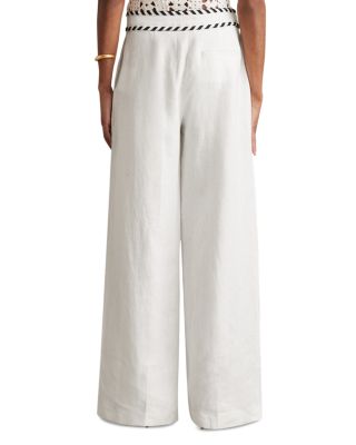 Petites Linen Wide Leg Trousers