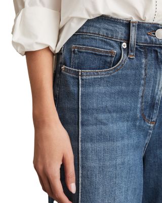 Heather High Rise Wide Leg Jeans in Mid Blue